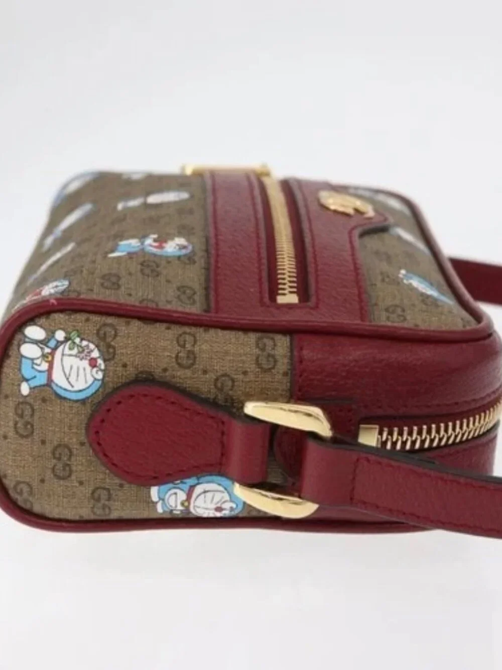 GUCCI Micro GG Supreme Doraemon x Fujiko-Pro Bag PVC Beige 647784 Auth 167167SM